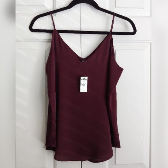EXPRESS Top V-neck Spaghetti Straps Maroon Size Small NWT - Picture 4 of 10
